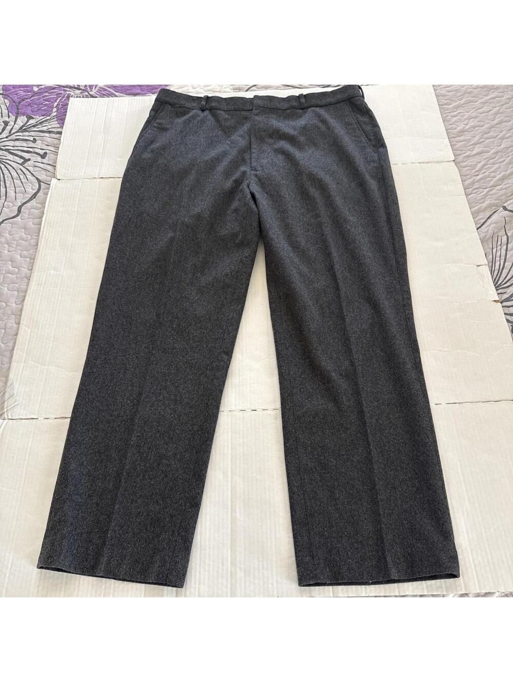 Vintage 90s Polo Ralph Lauren Pants Mens Gray Wool/Nylon Pleated Trousers 40x30.